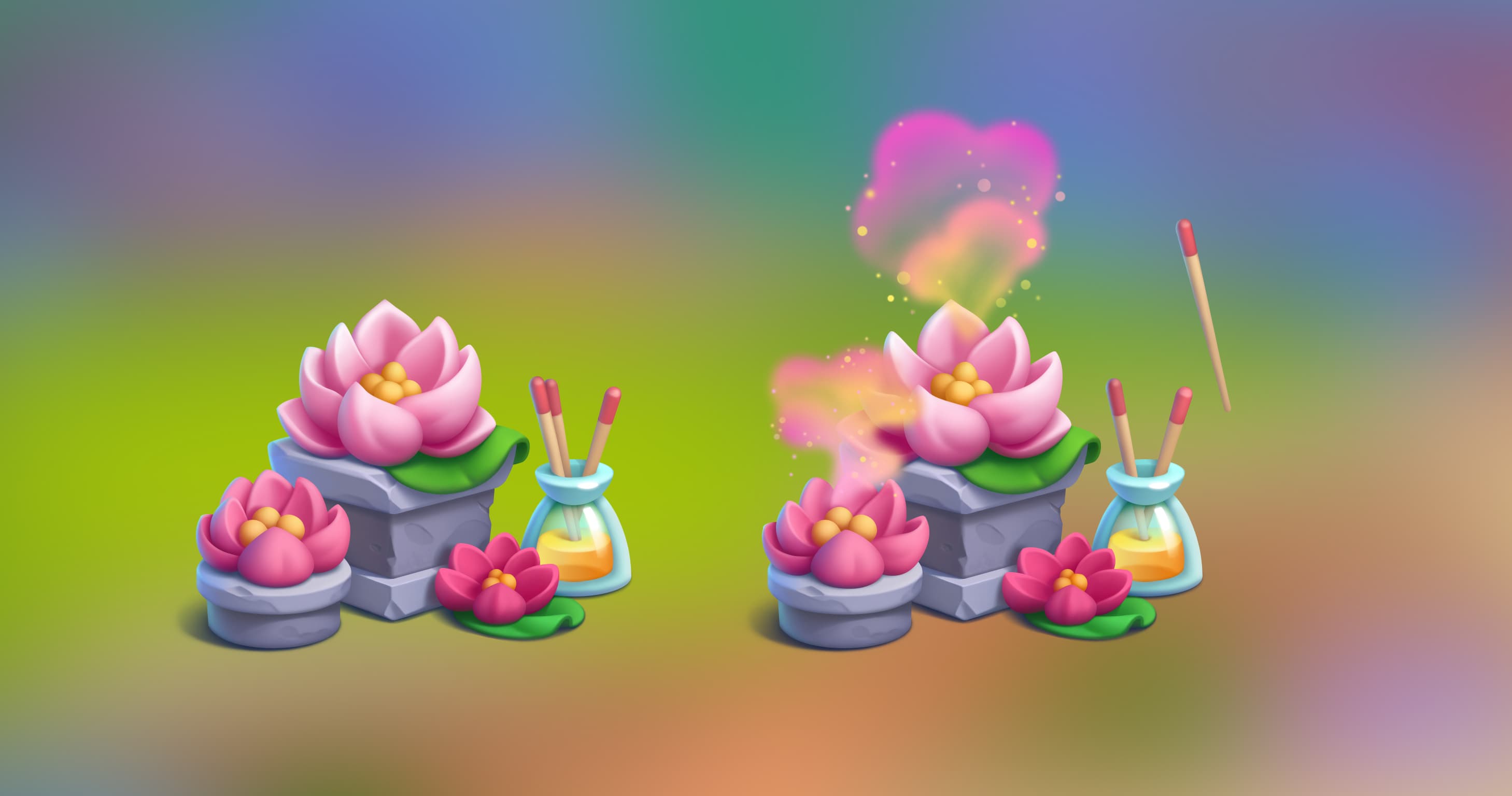 An aromatic lotus decor piece, final render.
