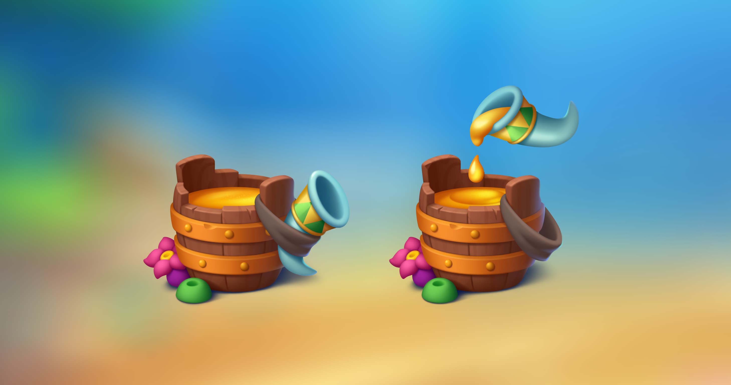 A honey-themed poetry decor piece, final render.